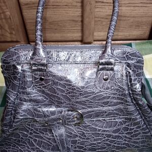 Giannini Genuine Faux Leather Gray Inside Pockets Women's Handbag